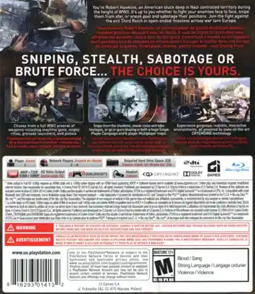 Enemy Front (USA) box cover back